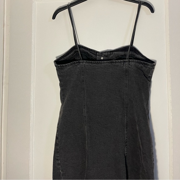 Grunge grey denim button up mini dress - Picture 6 of 8